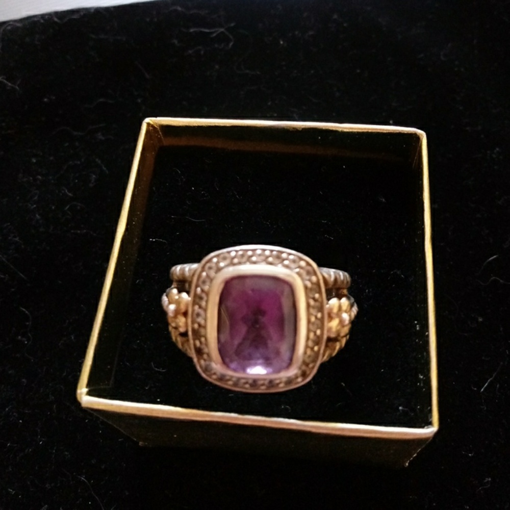 Sterling Authentic Amethyst Unique Ring